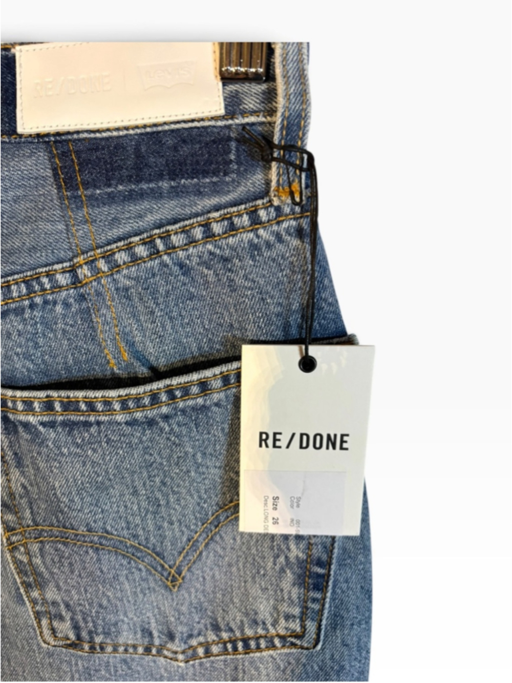 RE/DONE NWT Deconstructed Denim Maxi Skirt in Sz 26 - Picture 7 of 9